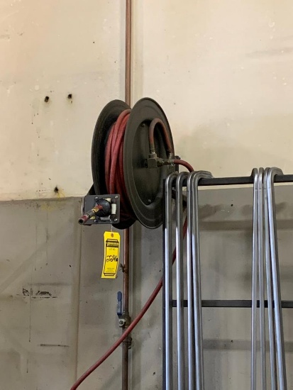 (7) Pneumatic Self-Retracting Hose Reels, Bolted to Column