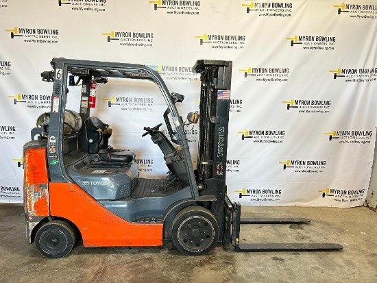2019 Toyota 5,000-LB. Capacity Forklift, Model 8FGCU25, S/N 01222, LPG Gas, Cushion Tires, 3-Stage