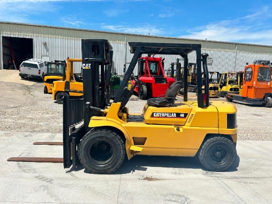Caterpillar 8,000-LB. Capacity Forklift, Model DP40, S/N 3CM10946, Diesel, Dual Drive Solid,