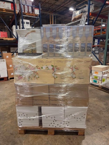 Pallet of wine containing Black Cat Riesling 13:0; Kloster Dornfelder 2018 13:0;FLOWER GARDEN