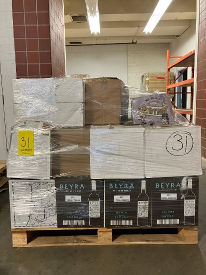 Pallet of Wine/Bourbon/Assorted Consisting of Beyra Red Wine 2019 21:6; Montebuena Rioja Tinto 2019