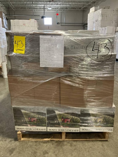 Pallet of Wine/Rum Consisting of Chateau La Graviere Bordeaux 2018 13:0; Bonny Doon Cigar Blanc 2020