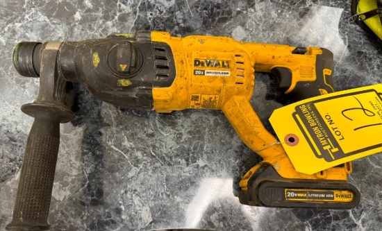 DeWalt 1" SDS Plus Brushless Hammer, Model DCH133, w/ Battery