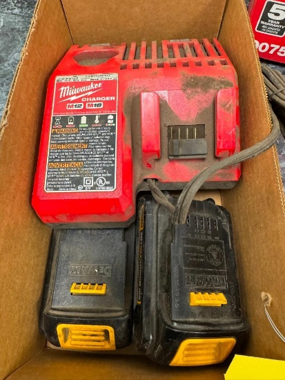 (2) DeWalt Batteries & (1) Milwaukee Charger