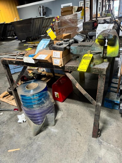 Welding Table, 50" X 42", w/ Vise 8" Jaw Width ($20 Loading fee will be added to buyer's invoice)