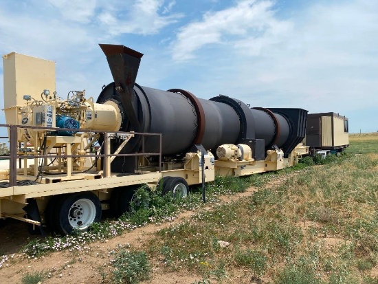2019 Astec PAD-738F-SP 7' X 38' Mobile Rotary Dryer Mounted on 3-Axle Trailer w/ Whisper Jet 40 MBTU