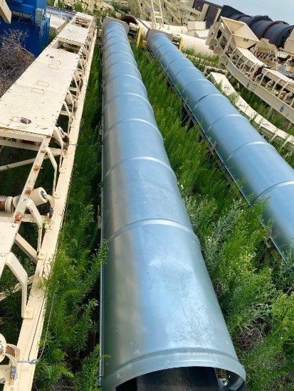 Kase 24" X 60' Transfer Conveyor w/ 15HP Motor & Gear Reducer, Galvanized Dome Covers