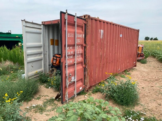 Con-Ex 20' X 8' Storage Container w/ Spare Parts, Tools, Polydeck Screens, Propane Heaters