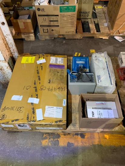 Pallet w/ Assorted Electronic Spares; Server Series Rack, Power Supplies, Environmental Controller,