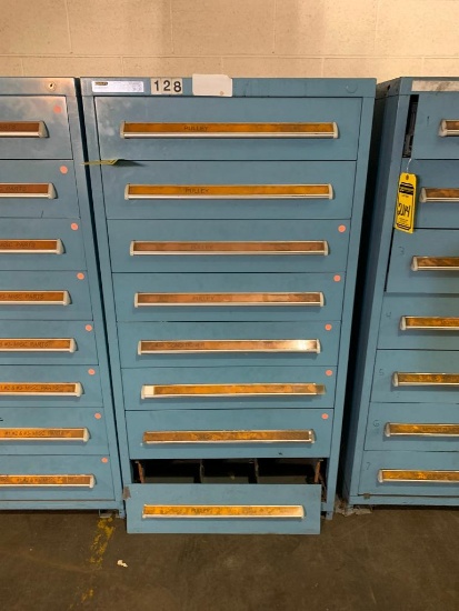 Stanley Vidmar 8-Drawer Vidmar Cabinet w/ Assorted Spare Parts