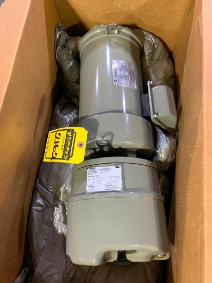 Sterling Electric Motor w/ Stearns Magnetic Brake, 5-Hp, 230/460 V, 3-Phase, 30 Ft/Lb. Brake