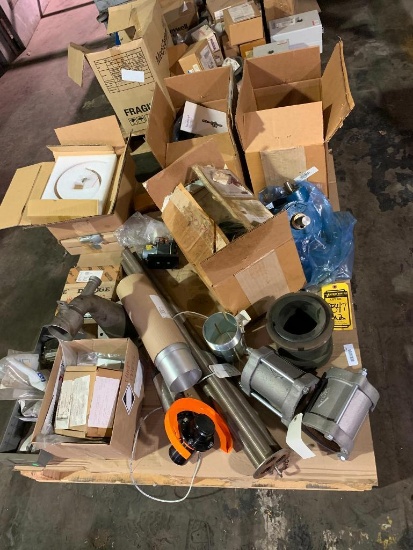 (2) Pallets w/ Assorted Spare Parts; Screw Jacks, Assorted Electrical Parts