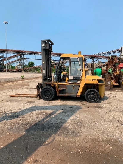 Caterpillar 14,000 Lb. Capacity Forklift, Model DP70, S/N 720C61567, 2-Stage Mast, 180" Max Lift