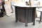 U-shape marble service counter bar with metal base