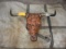 Leather Tooled Long Horn Steer Head and Horns  20