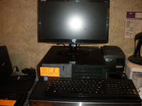 Dell Point of Sale Computer with Bar Code Reader and Cash Drawer