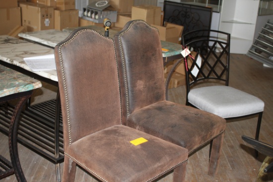 Brown Leather Dining Chairs