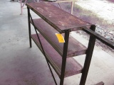 (3) small Metal work tables outside