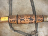 Leather Tooled Mounted Longhorn Steer Horns 81