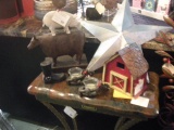 Pig Lamp barn bird house spur candles and star