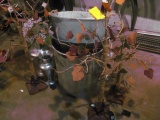 Trees metal tubs 2 silver vases