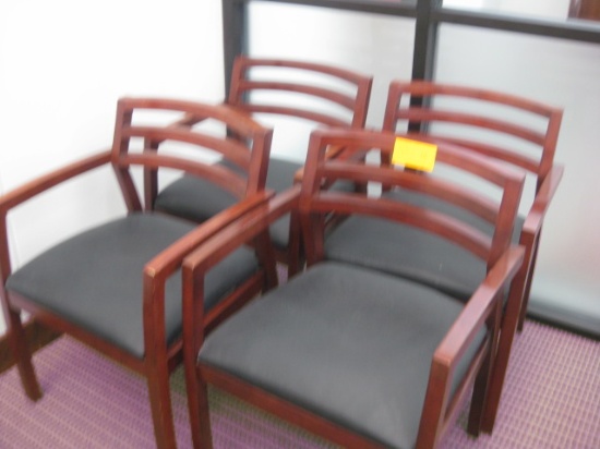 5 Wooden Padded Seat Guest/Arm Chairs