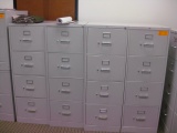 (4) 4-Drawer Metal File Cabinets