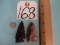 Pair of Authentic Archaic Pinetree Indian Arrowheads ( 2x $ )