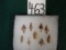Display Case of 9 Neolithic Bird Points Arrowhead Artifacts
