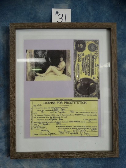 Framed "License For Prostitution" Quality Reproduction