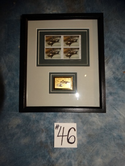 Ducks Unlimited Framed 1997 Print and Gold Stamp
