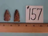 Two  Awesome Authentic Sidenotch Points Indian Arrowheads ( 2 x $)