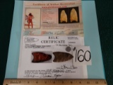 Authentic Double Fluted Clovis Point Indian Artifact Arrowhead with COA