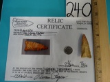 Authentic Paleo Plainview Point Indian Artifact Arrowhead with COA
