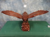 Hand Carved Reddish Brown Eagle