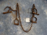 1855 Slave Trade Leg and Handcuff Transfer Chain with Keys.