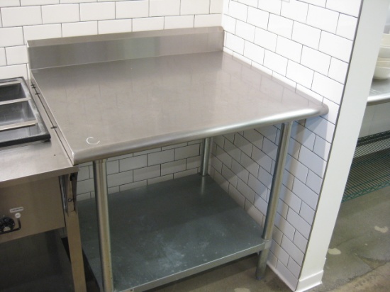 30”x36” Stainless Steel Worktable with Back Splash