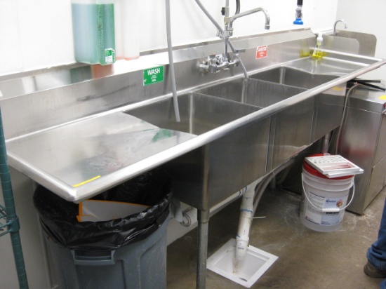3-Compatment Stainless Steel Sink
