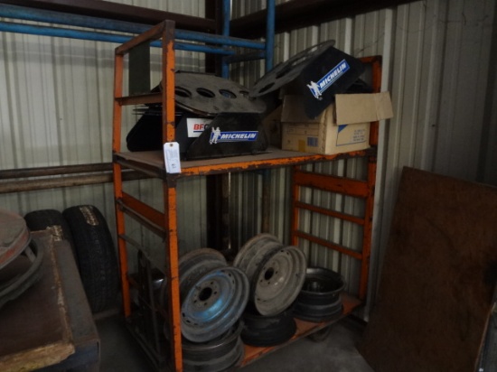 Rolling Tire Rack Display and wheels