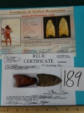 Awesome! Authentic Clovis Fluted Paleo SpearPoint Indian Artifact Arrowhead with Rogers COA
