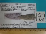 Rare! Authentic Corner Tang Knife Indian Artifact Arrowhead with Rogers COA