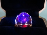 Brand new Dragon Breath Mexican Opal Ring in 14K Rolled Gold