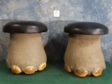 Pair of Large Bull Elephant Footstools Taxidermy **U.S. Residents Only** ( 2 x $ )