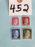 Four Very Rare Unused Hitler German War era Stamps (4 x $)
