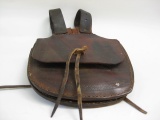 Antique Saddle Bags appears to be field made from  old saddle skirting