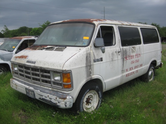 1987 Dodge Van Sold Bill of Sale PAR VIN 0HK282859