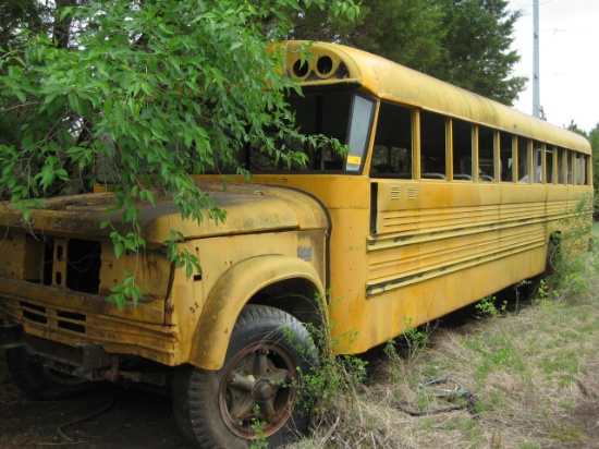 Old School Bus and Contents No motor or transmission no windows