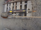 5-piece tool bundle - 10 lb sledge, long spade, short spade; pry bar, axe