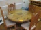Texas Star Carved Table with Glass Top and (4) Chairs