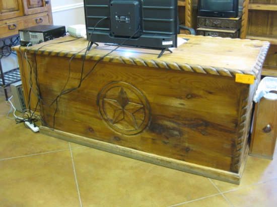 Texas Star Carved Executive Double Pedestal Desk